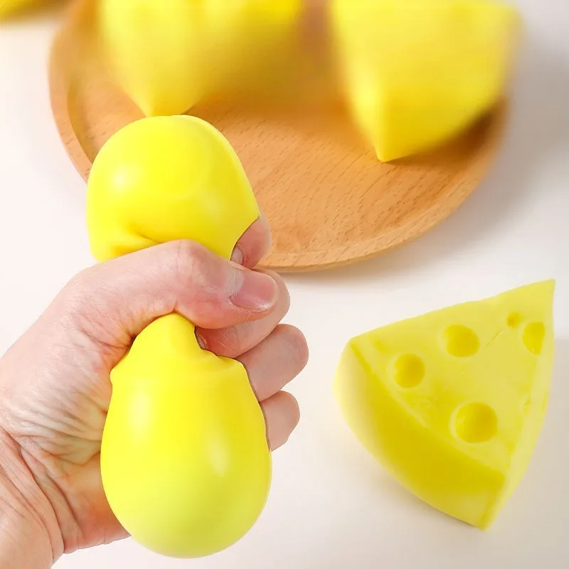 Squishy Square Cheese Squeeze Toys Slow Rebound Push Stress Relief Sensory Toy Soft Butter Cheese Fidget Toy Christmas Present
