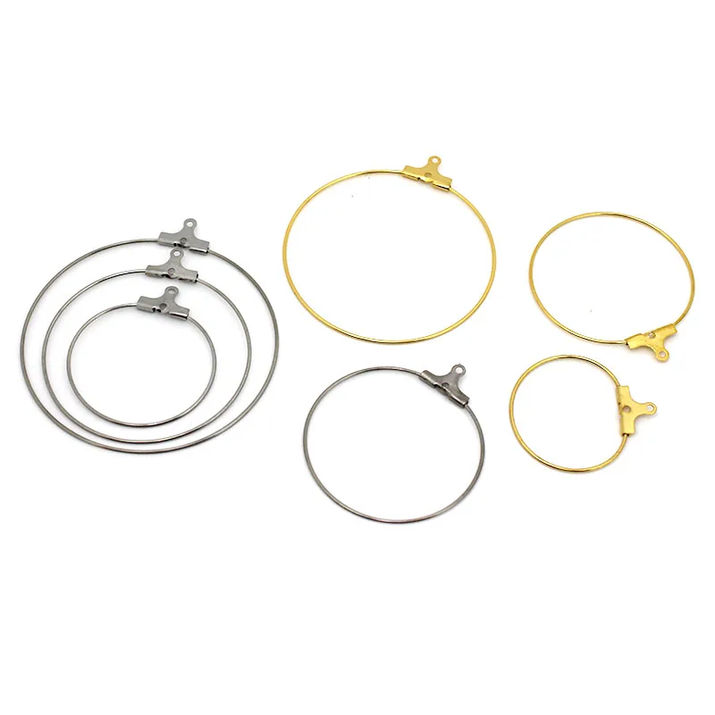 

20Pcs Stainless Steel Hoop Earrings Big Circle Ear Wire Earring Hooks Making Supplies for DIY Dangle Earrings Jewelry Making