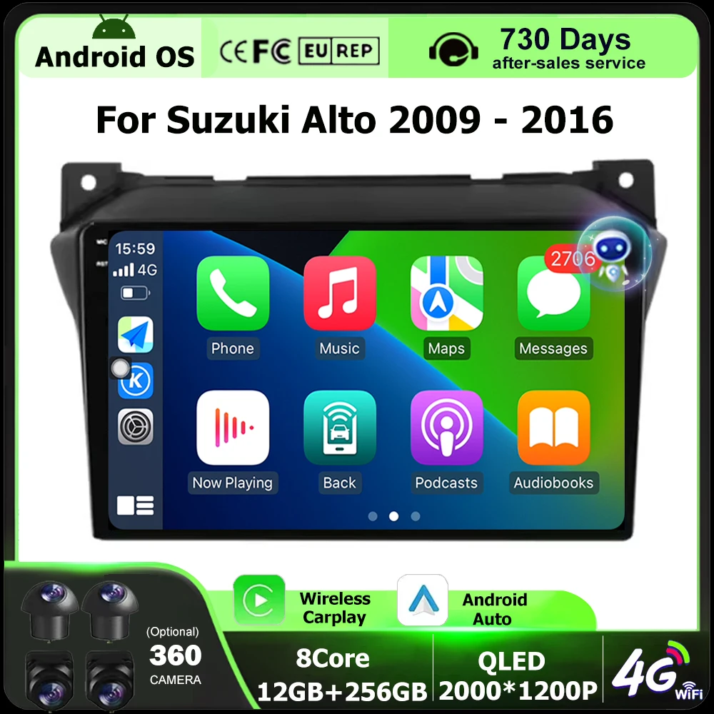 

Android Auto For Suzuki Alto 2009-2016 Car Radio Multimedia Video Player GPS Navigation Stereo Wireless Carplay Head Unit 9''