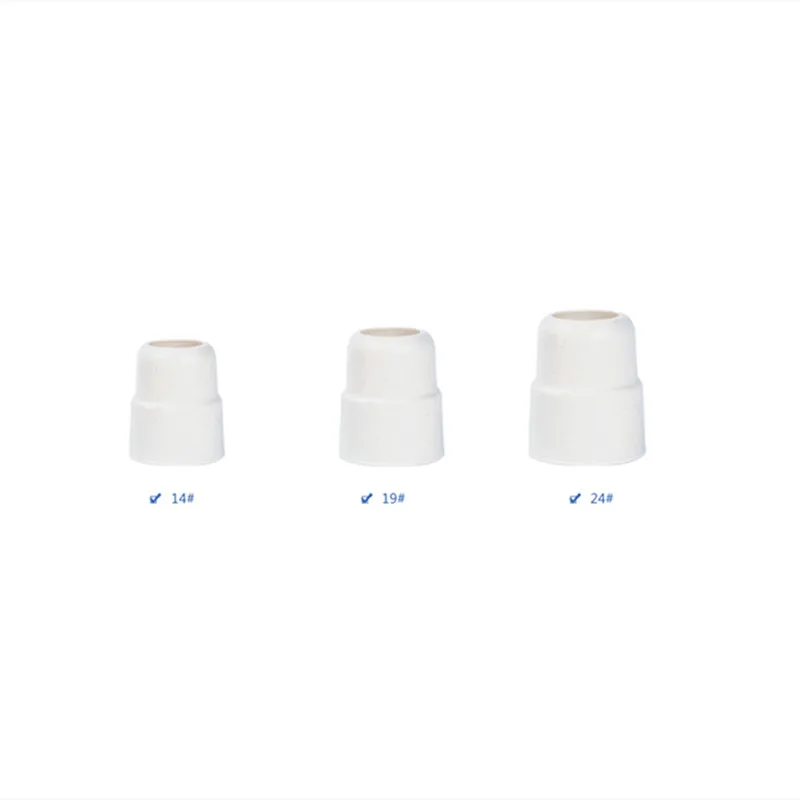 20Pcs/50Pcs Lab White Rubber Stopper Reverse Thread Cap 14# 19# 24# Rubber Sealing Plug for Laboratory Bottles