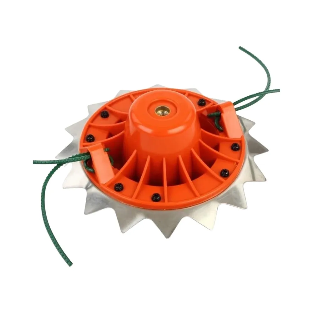 for Dual Line Nylon Brush Vane Trimmer Head 19cm Diameter 7.5inch for M10 1.25 Screw String For Backyard and Farm Tasks