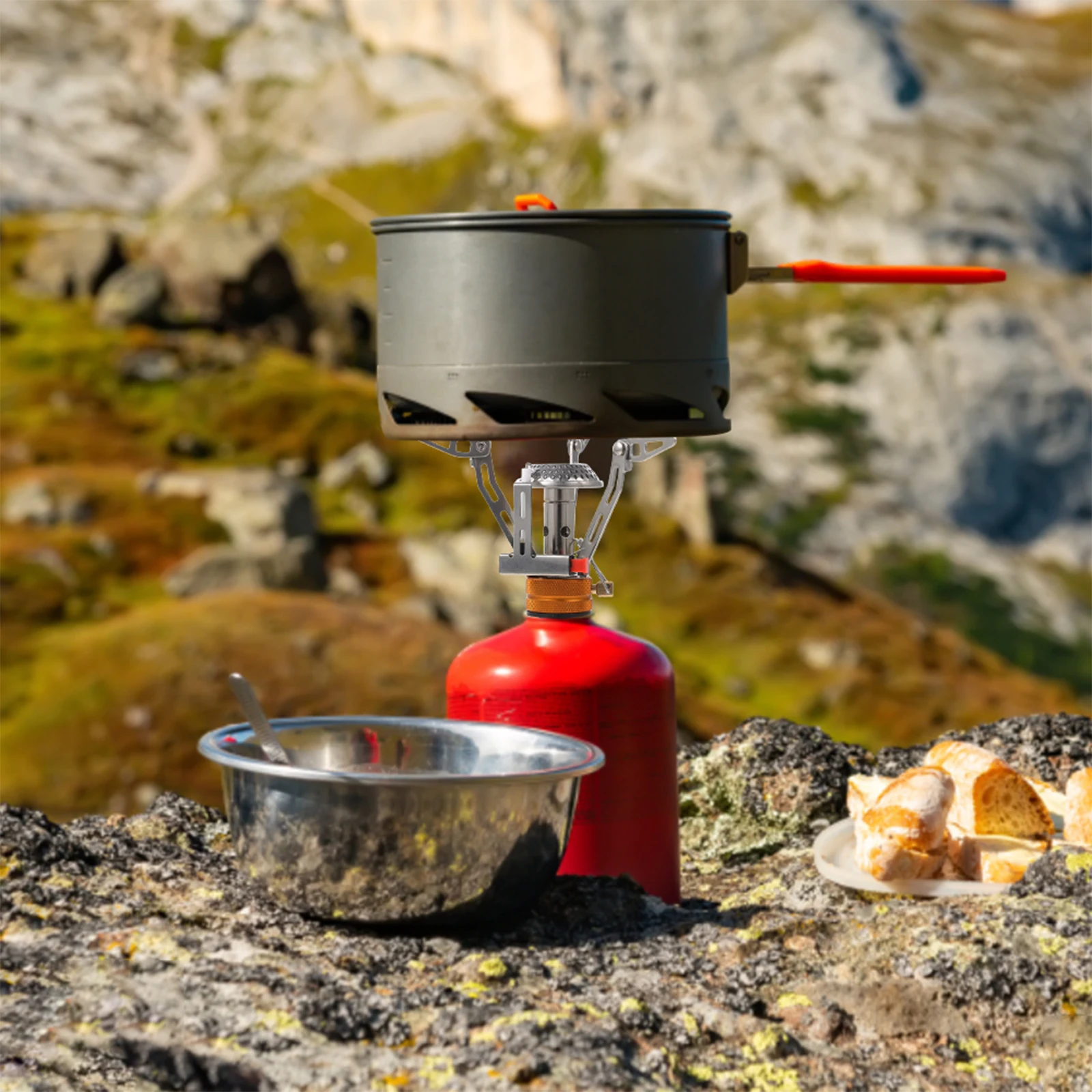 

Mini Windproof Camping Stove Burner Fierce Lightweight Portable Outdoor Cooker Gas Stove Hiking Supplies