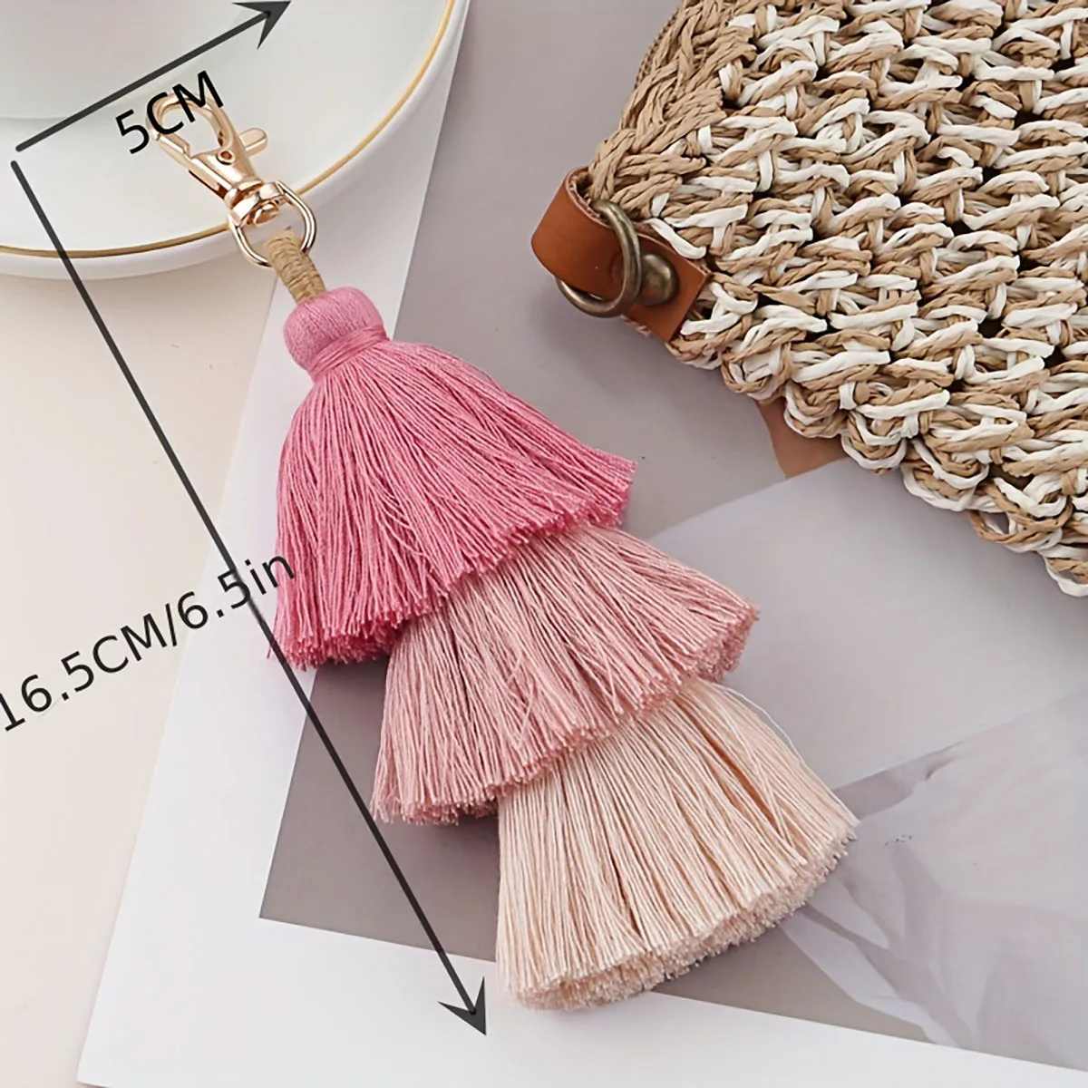 Bohemian Multicolor Handmade Layered Tassel Keychain Simple Key Ring Fit Women Girls Handbag Accessorie Jewelry Gift