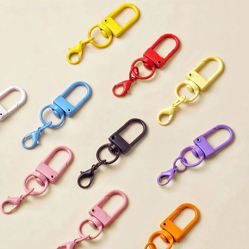 10/50 قطعة حلقة تسلق ملونة المشبك مفتاح سلسلة الدورية Keyrings DIY بها بنفسك مفتاح سلسلة أكياس المعلقات اكسسوارات بالجملة