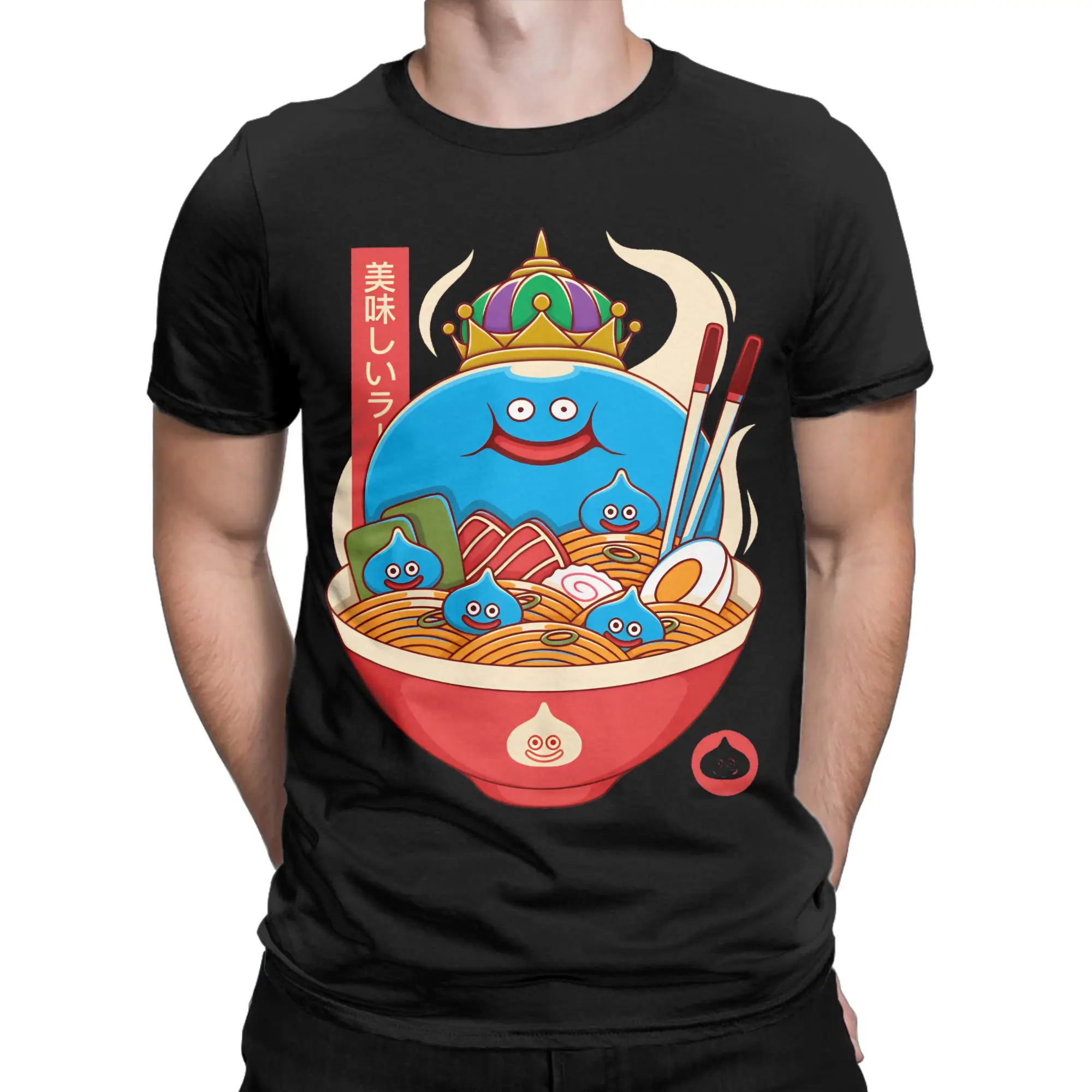 Harajuku T Shirt Beach King Slime Ramen Anime Game Dragon Quest Hip Hop T Shirts for Men Y2K Basic Hot Sale Short Sleeve Tops