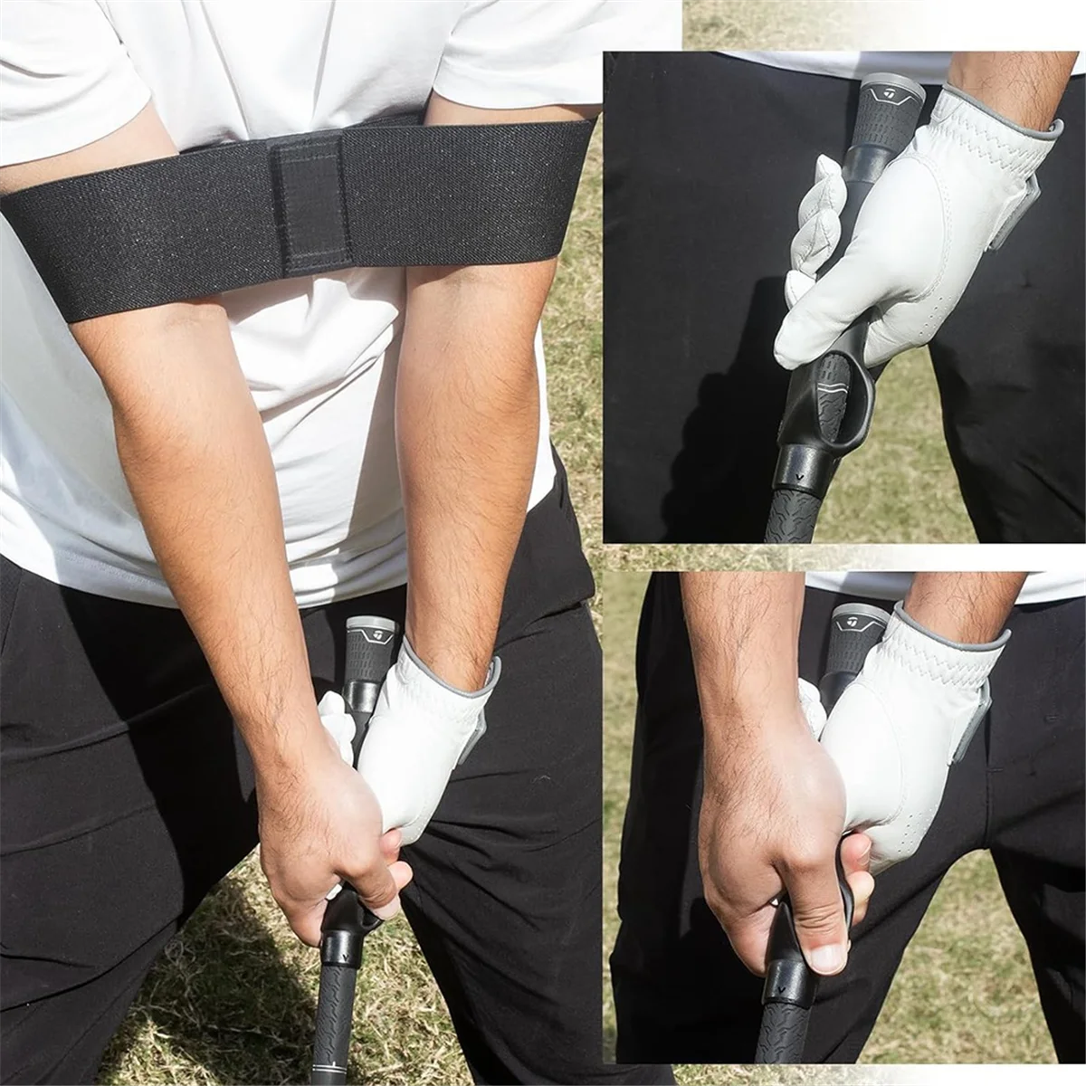 SEMOIC Golf Grip Trainer สิ่งที่แนบมา & Swing Correcting Arm Band Alignment Training Aids Training Grip Aid สําหรับผู้เริ่มต้น