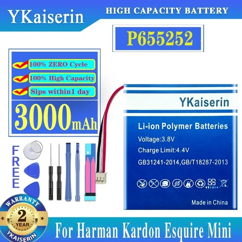 

YKaiserin 3000мАч P 655252 Аккумулятор сотового телефона для Harman Kardon Esquire, мини-динамик, громкоговоритель, портативные аккумуляторы + бесплатные инструменты