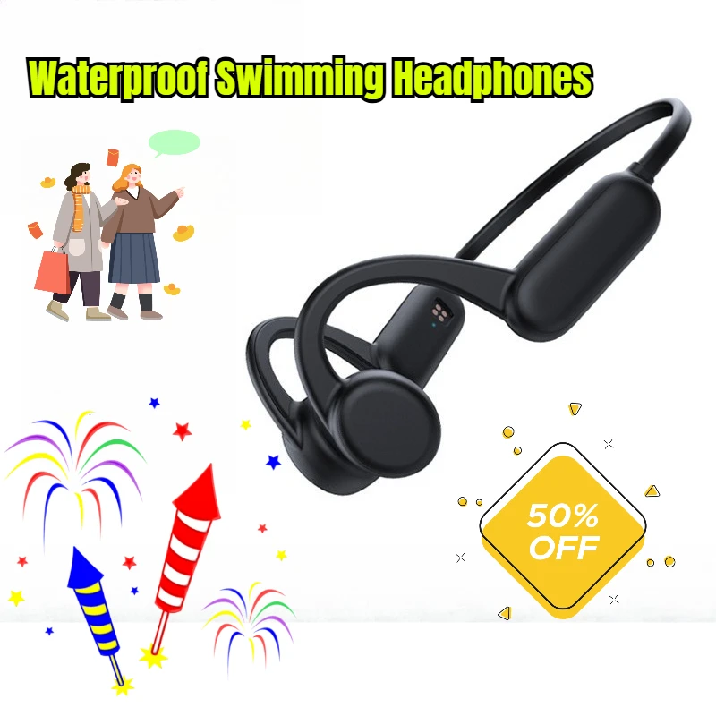 

Waterproof Swimming Headphones Sports and Music Listening Bone Conduction Wireless Bluetooth Headphones