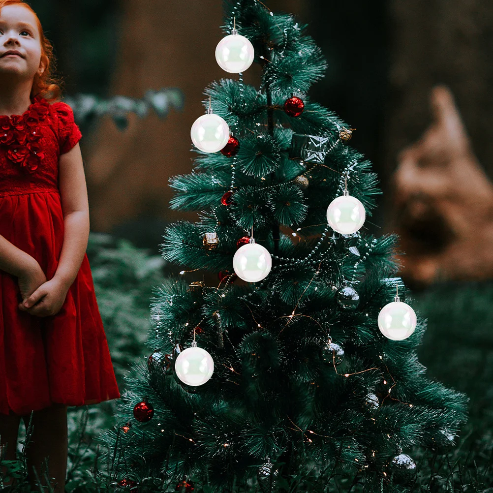 

6Pcs 8Cm Iridescent Transparent Ornaments Clear Plastic Ball Decor for Christmas Holiday Wedding Party Home Display Reusable