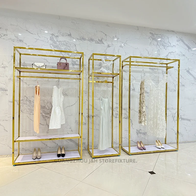 customized.Good quality heavy duty clothing garment rack fashion clothing shop display stand in stock clothes display racks