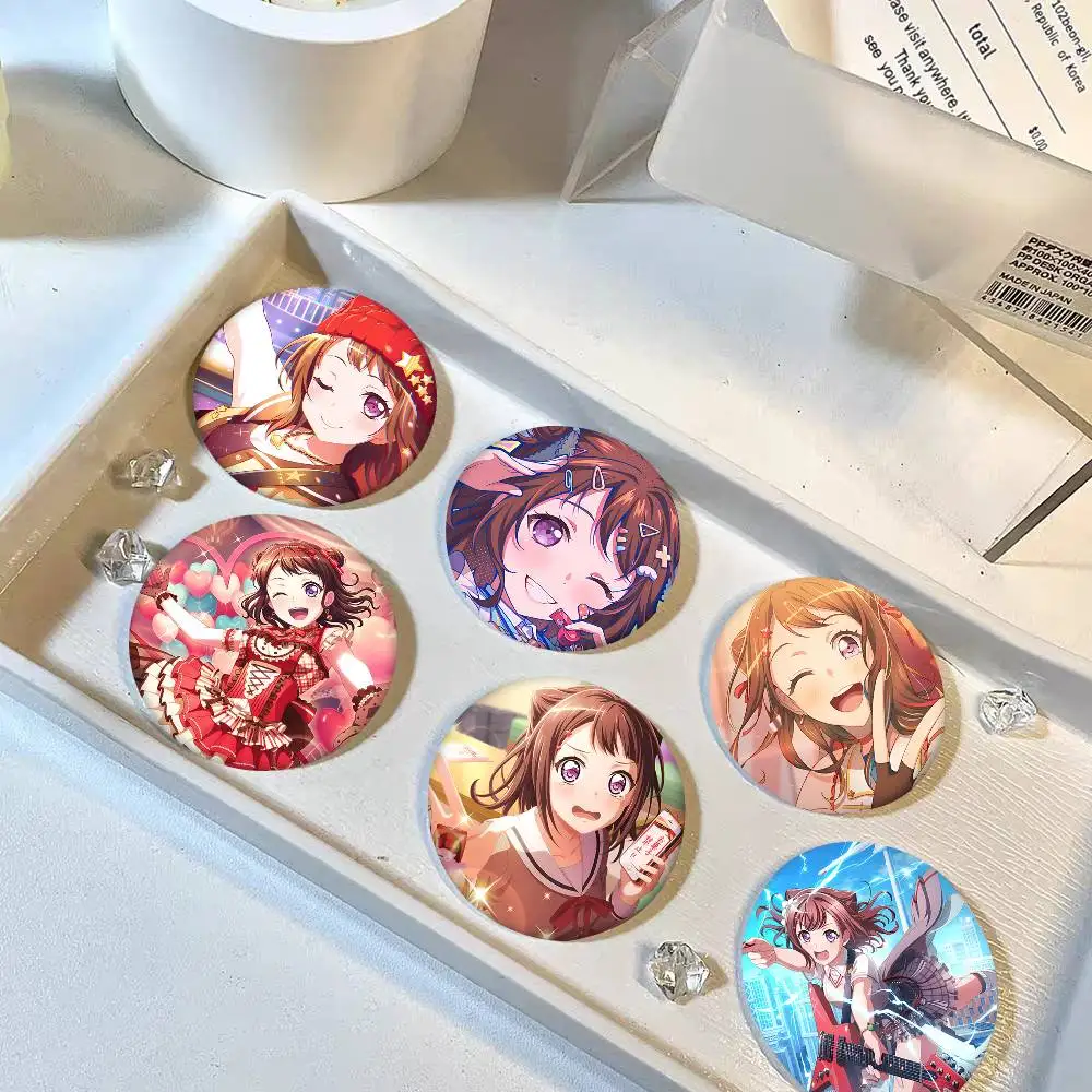 Anime Game BanG Dream Kasumi Toyama Round Badge Creative Brooch Clothing Backpack Accessories Lapel Pin