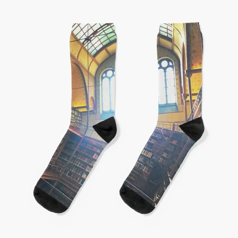 

Cuypers library at the Rijksmuseum in Amsterdam, Netherlands Socks cartoon custom professional running Socks Female Men's