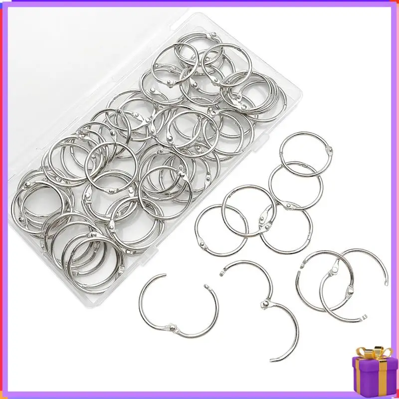 Advanced 60 PCS Loose Leaf Binder Rings 1-Inch Office Book Rings, Nickel Plated Steel Binder Rings, Key Rings, Metal Book Rings