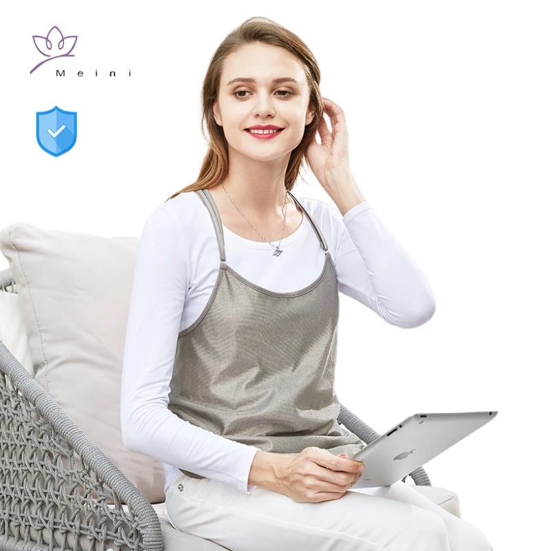 High quality 100% silver fiber maternity apron electromagnetic radiation protective clothing EMR shielding maternity clothes