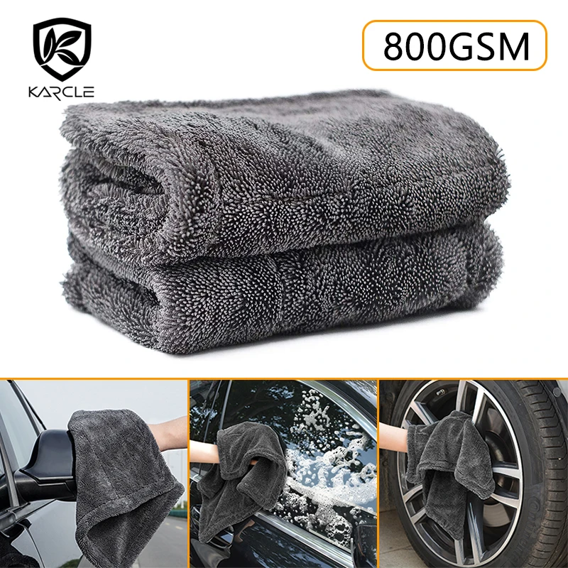 Ręcznik z mikrofibry do mycia samochodu Podwójnie skręcony stos Ściereczka do czyszczenia samochodu Superchłonna ściereczka do pielęgnacji samochodu Auto Detailing Ręcznik do woskowania