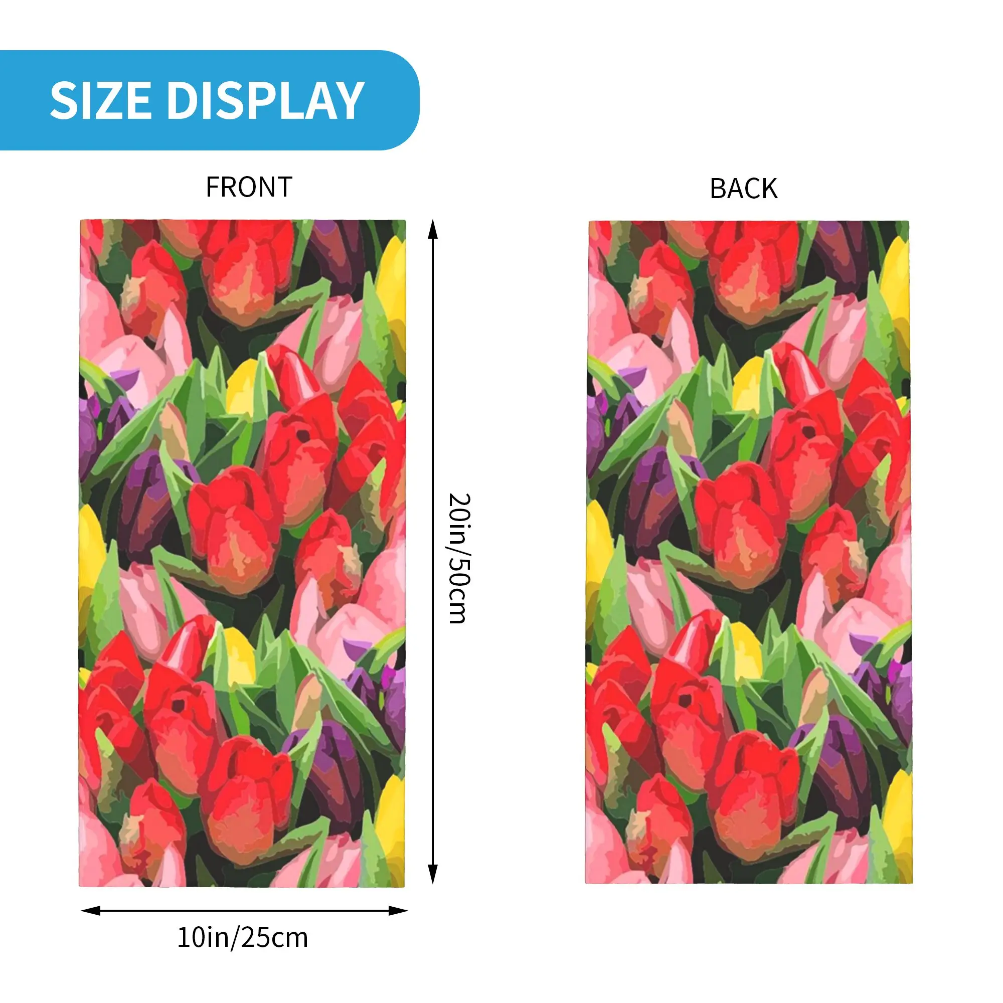 Tulips  Bandana Neck Gaiter Printed Wrap Mask Scarf Headwear Hiking Fishing for Men Women Adult Winter