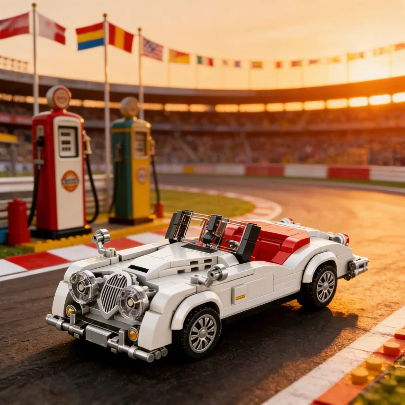 Vintage Cabrio-Bausatz, Klassisches Retro-Fahrzeugmodell, Sammlerstück für die Schreibtischdekoration – Detail 6