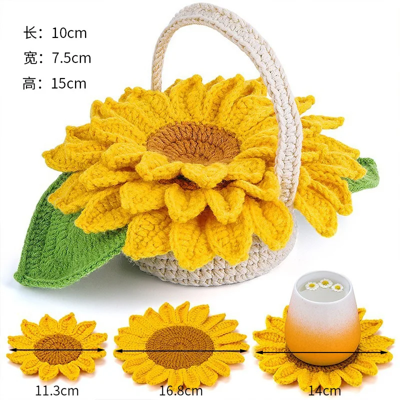 

【 Material Packaging 】Various Crochet Coaster Sets Knitted Materials Simple Knitted Accessories Sets DIY Plant Home Decoration