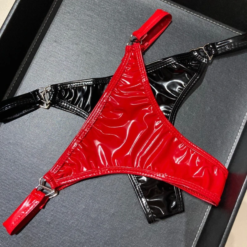 

Кожаные трусики из ПВХ в форме сердца с пряжкой и низкой талией, бикини, стринги, сексуальное нижнее белье, стринги, Bragas Mujer Трусы Женские