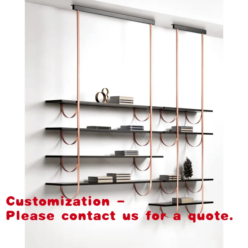 

Customize.Italian Modern Minimalist Style Study Room Bookcase Suspended Solid Wood Frame Art Bookcase