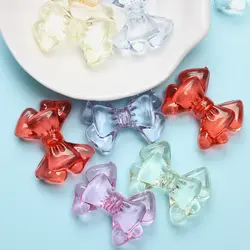 10Pcs/5pcs/set 22.2 * 28.6mm Mixed Color Acrylic Crystal Bow Bead DIY Cute Necklace Bracelet Earring Jewelry Handmade