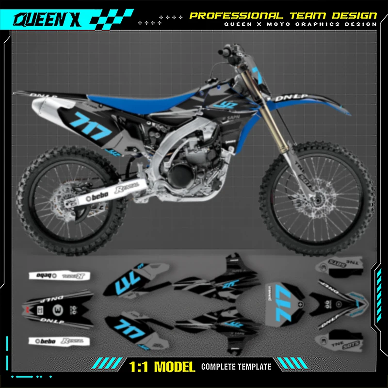 

QUEEN X MOTO Motorcycle Graphics Decals For YAMAHA YZF450 2010 2011 2012 2013 450CC Motorcycle Decal Stickers 003