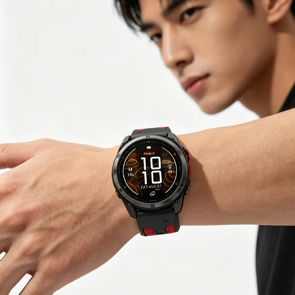 Fenix8 Uhrenarmband für Garmin Fenix 8 Pro 47mm 51mm E 7 7X 6 6X/Epix Pro/Tactix8 970 965 QuickFit 22mm 26mm Sport-Silikonarmband – Detail 13