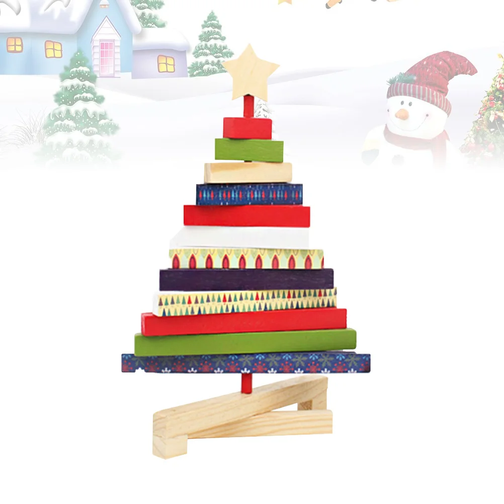 

Wooden Rotation Christmas Tree Decor Size S Desktop Ornament for Home Store Office Christmas Ornaments Festival Atmosphere