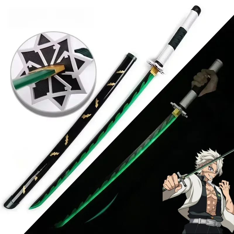 104 cm Heldere Katana LED Licht Zwaard Kimetsu Geen Yaiba Anime Cosplay Prop Real Size Japanse Katana Samurai Sabel Demon Slayer