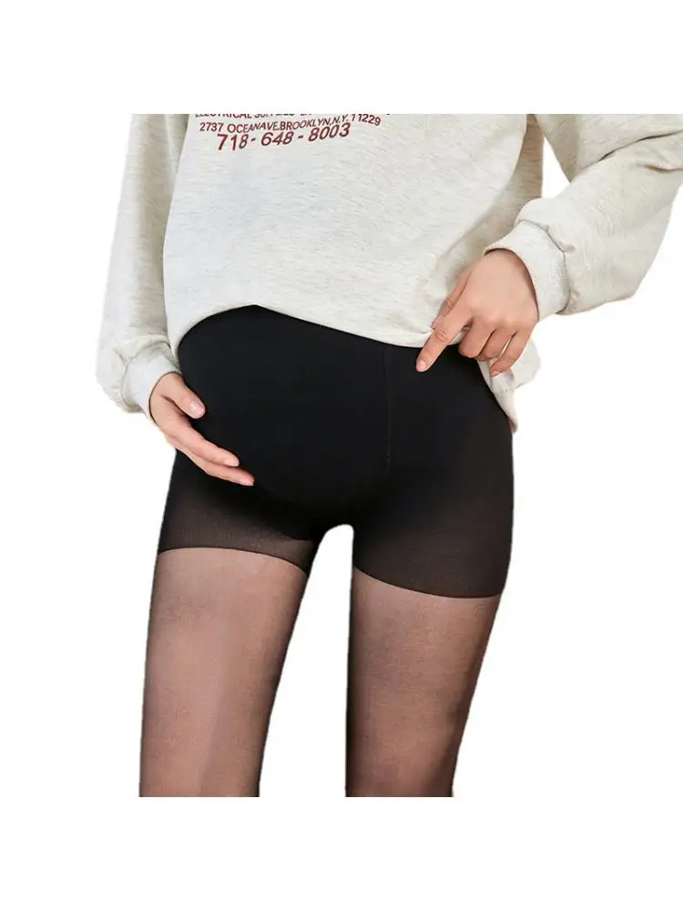 2 pçs cortar meias femininas grávidas veludo fino barriga suporte tamanho grande meia-calça anti gancho calças de seda leggings adequado 45- 70kg