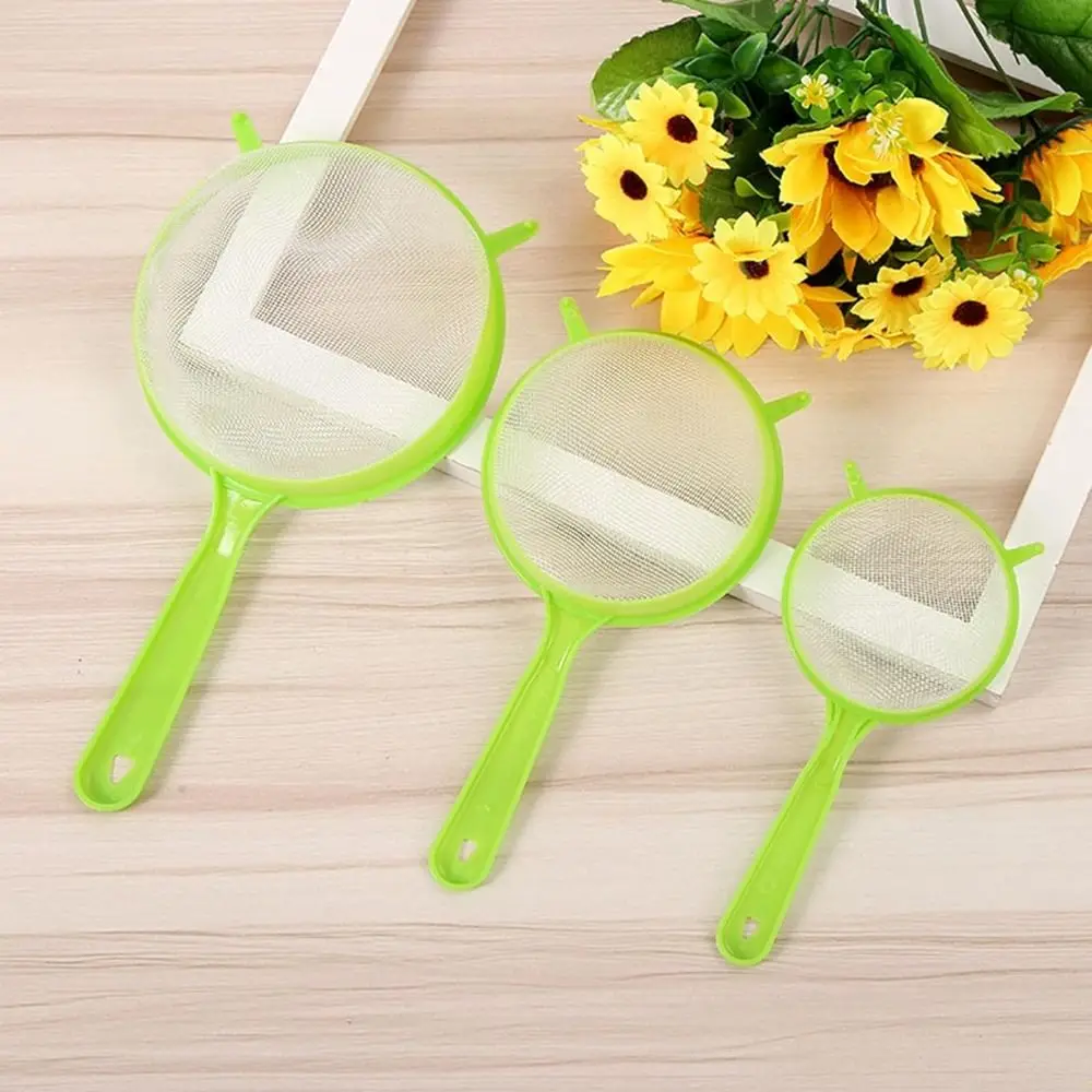 3pcs Food Sieve Hanging Hole Design Mesh Scoop Strainer Lightweight Plastic Durable Filter Sieve for Home Kitchen