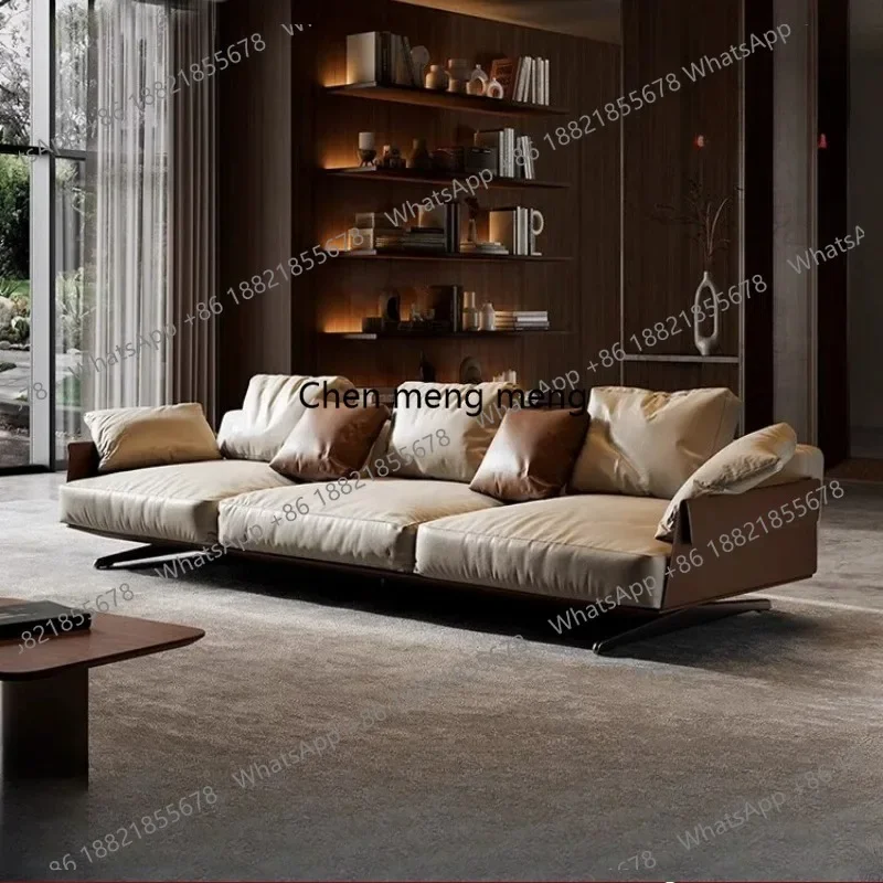 X188 Sofa Italian minimalist living room first layer cowhide three-person combination high-end straight leather sofa