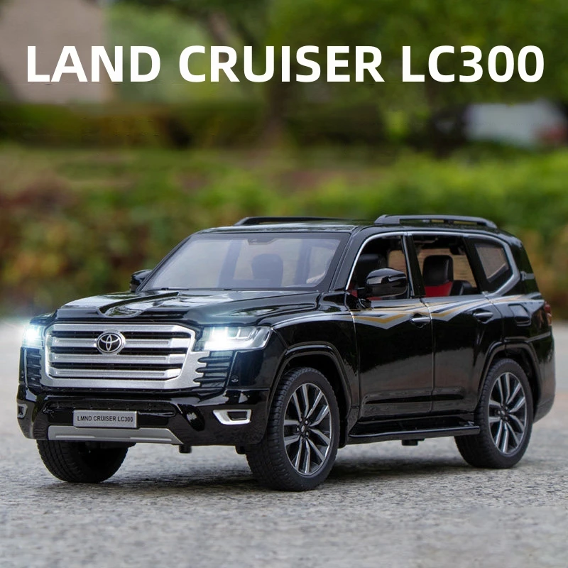 1:24 LAND CRUISER LC300 SUV Alloy Car Model Sound and Light Pull Back Children's Toy Collectibles Birthday Gift