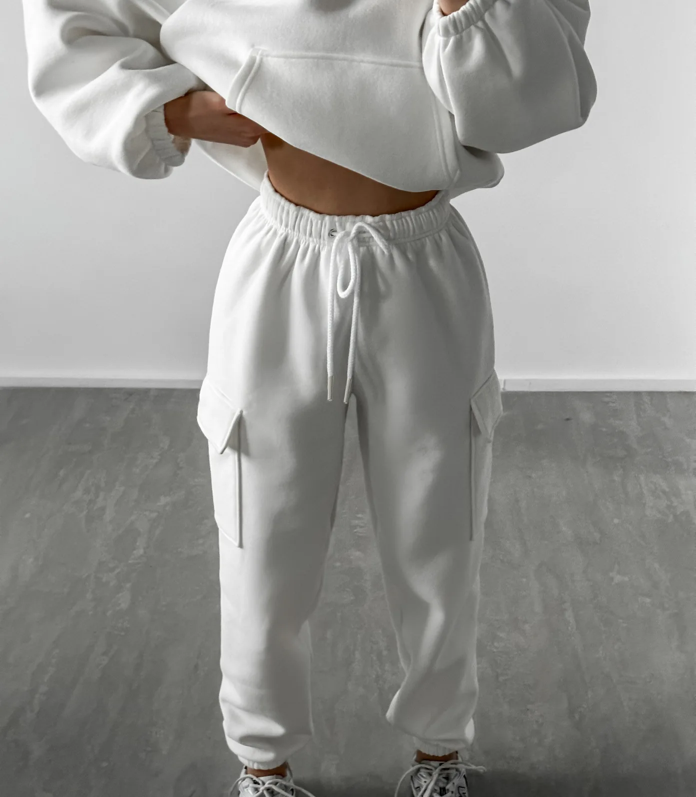 Conjunto informal de otoño e invierno, sudadera de moda para mujer, conjunto deportivo, pantalones con capucha y bolsillo medio abierto