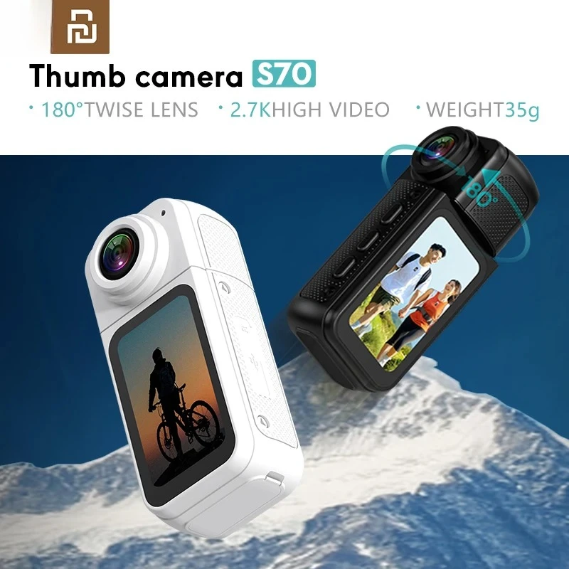

Youpin 1.47" IPS Screen Action Camera 2.7K Video Thumb Camera with 180°Rotatable Lens Support Wi-Fi Magnetic Attachments