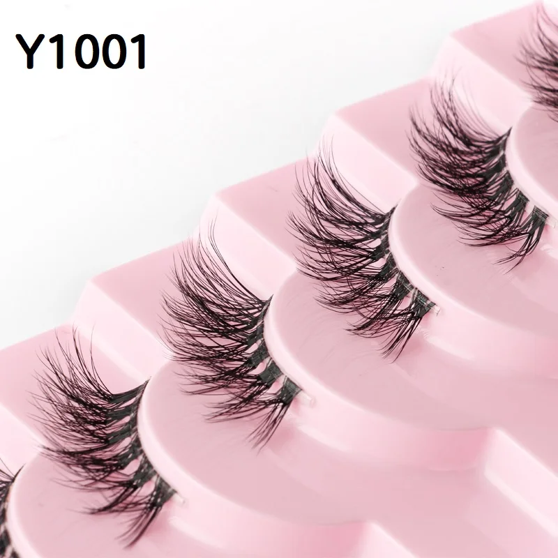 3/5/10 pairs Half Lashes Natural Mink cilios Strip Fluffy False Eyelashes Handmade 3D Lash Half Lashes Cat Eye Extension Makeup