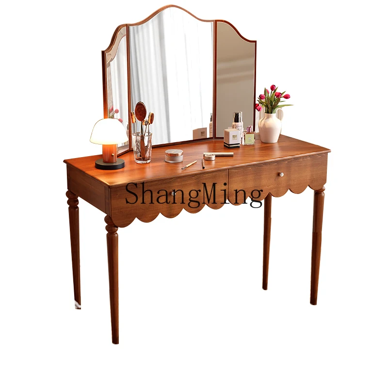 

ZYH simple style dresser small apartment bedroom solid wood makeup table medium antique chest