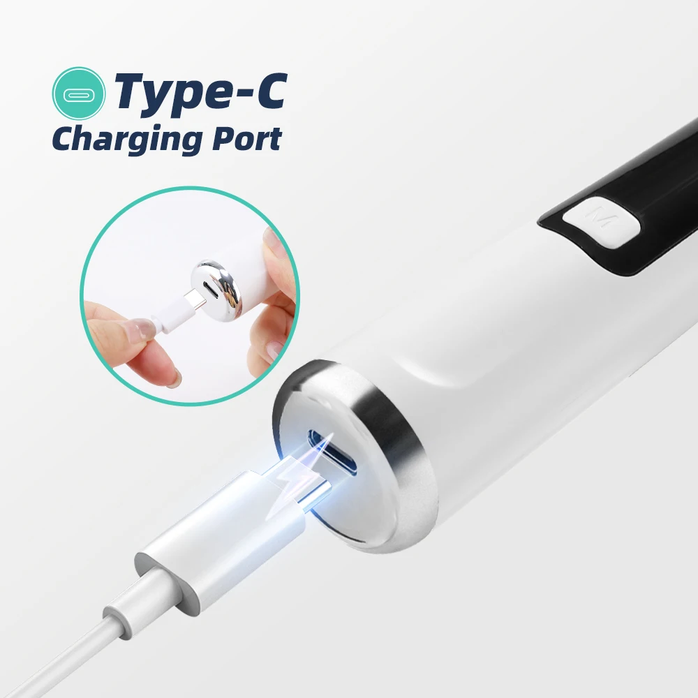 Ultrasonic Tooth Cleaner With 5 LED Light Modes Dental Scaler Calculus Remover Stain Plaque Tartar Removal Teeth Cleaning Tools