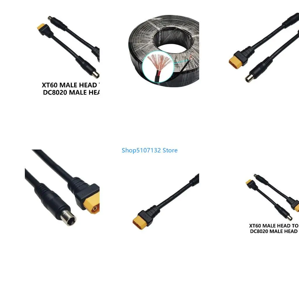 87HD XT60 Male to DC8020 Male Cable 14AWG for Connecting Solar Generators to Electronic Devices 15cm