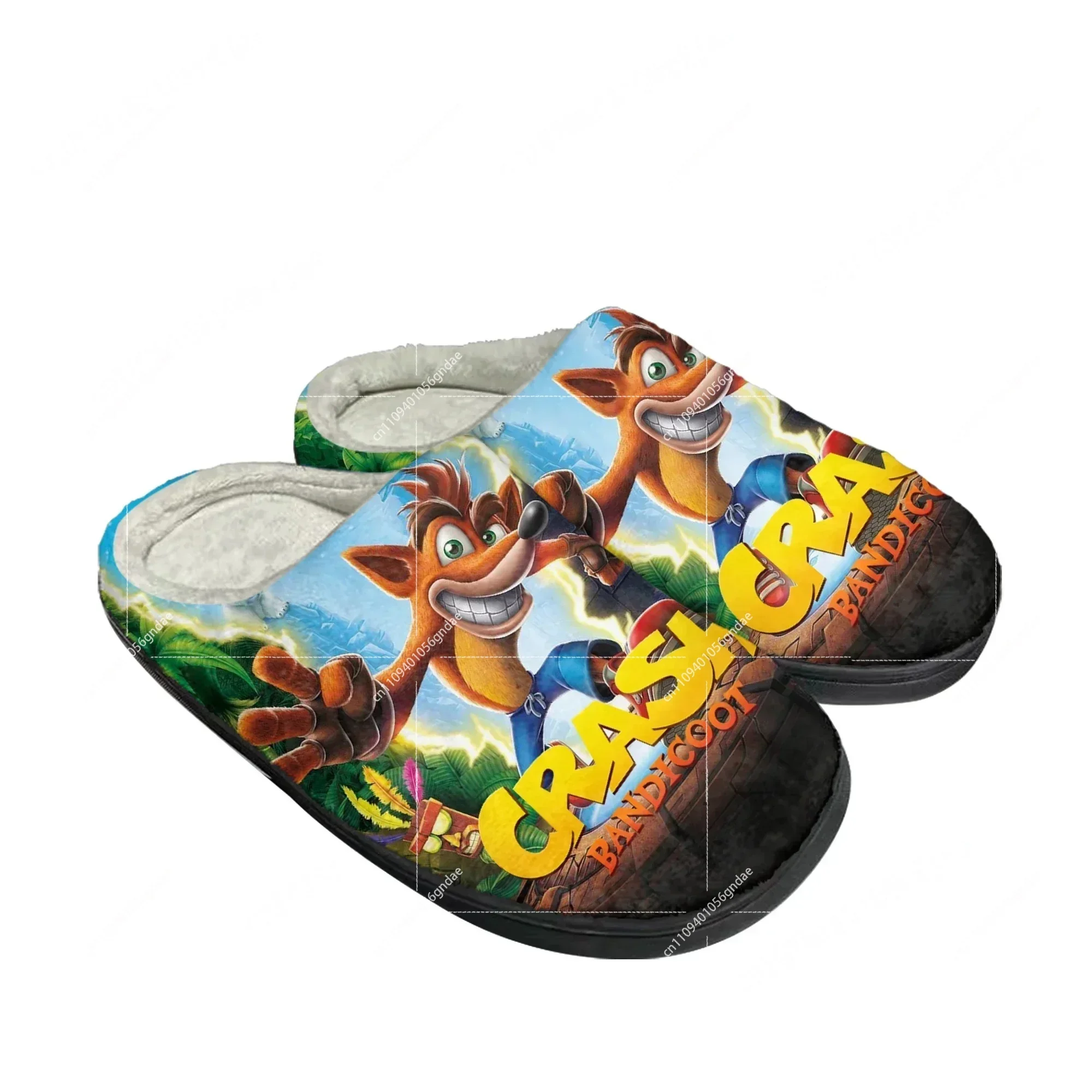 

Домашние хлопковые тапочки Crash Bandicoot: Мультяшные, игровые, мужские и женские, плюшевые, для спальни, повседневные, модные, теплые, на заказ