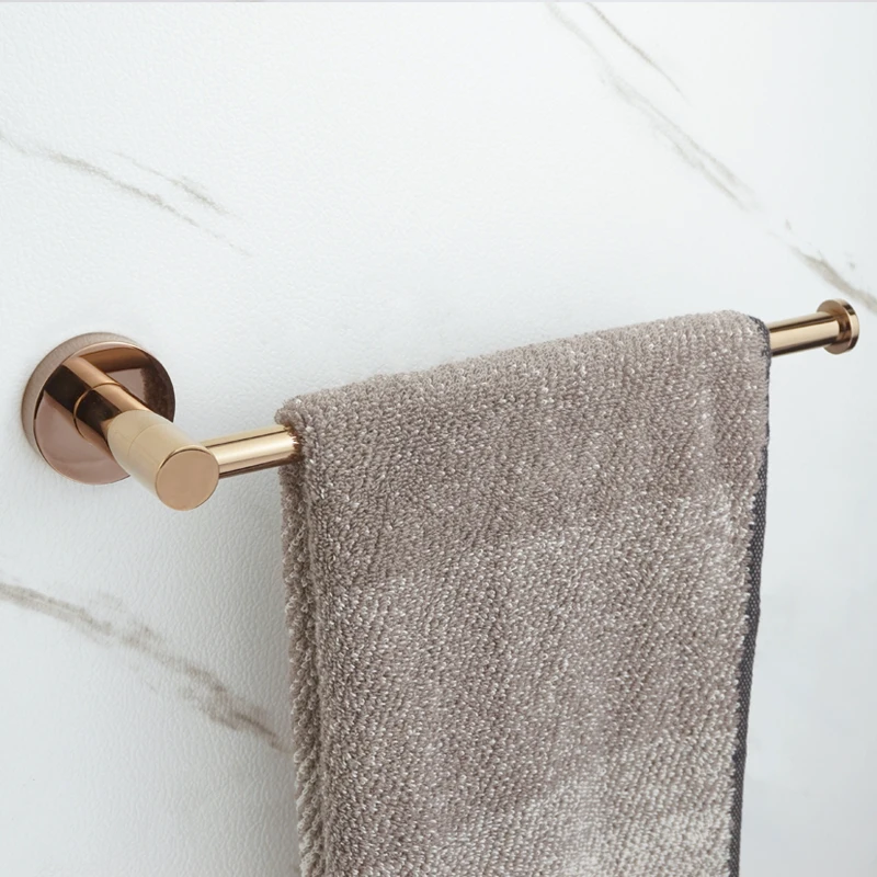 Rose Gold Bathroom Accessories Set Wall Mount Shelf Toilet Bath Hardware Paper Holder Towel Bar Rack Rail Rod Robe Hook Hanger