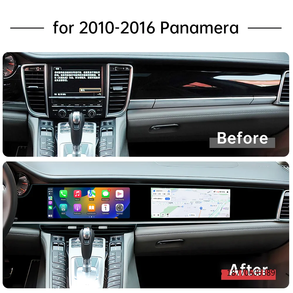 

12.3" Dual Android Touch Screen Car Radio GPS Stereo Navigation Multimedia Carplay Headunit for Porsche Panamera 970 2010-2016