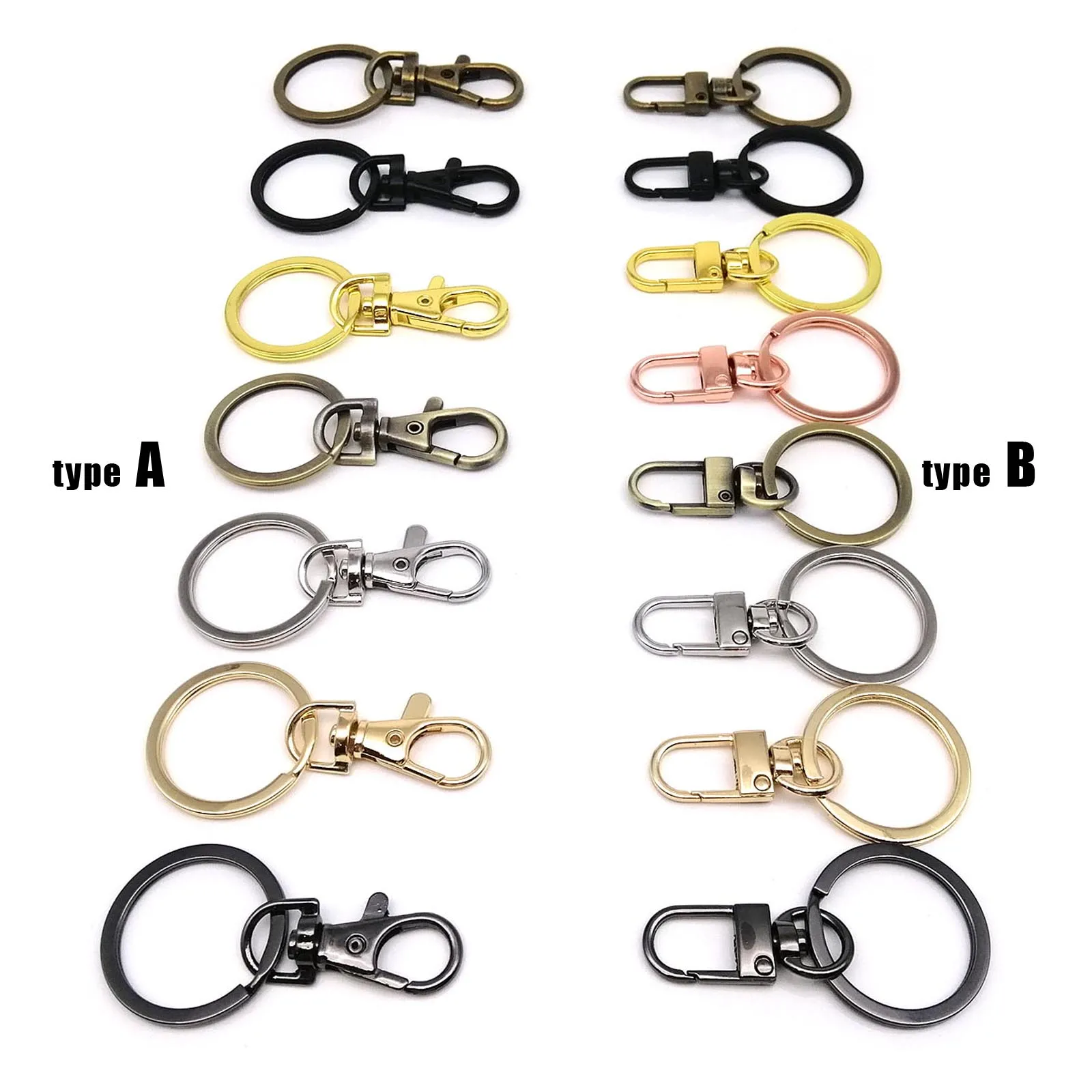 5 stücke Swivel Hummer Auto Schlüssel Ring Schlüsselanhänger Verschluss Clip Trigger Schnalle Snap Anhänger Haken Split Ring 2 typ 8 farbe – Detail 2