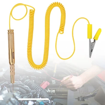 Auto Auto Voertuig Circuit Tester DC 6V 12V 24V Gloeilamp Spanningstestpen Potlood Geel