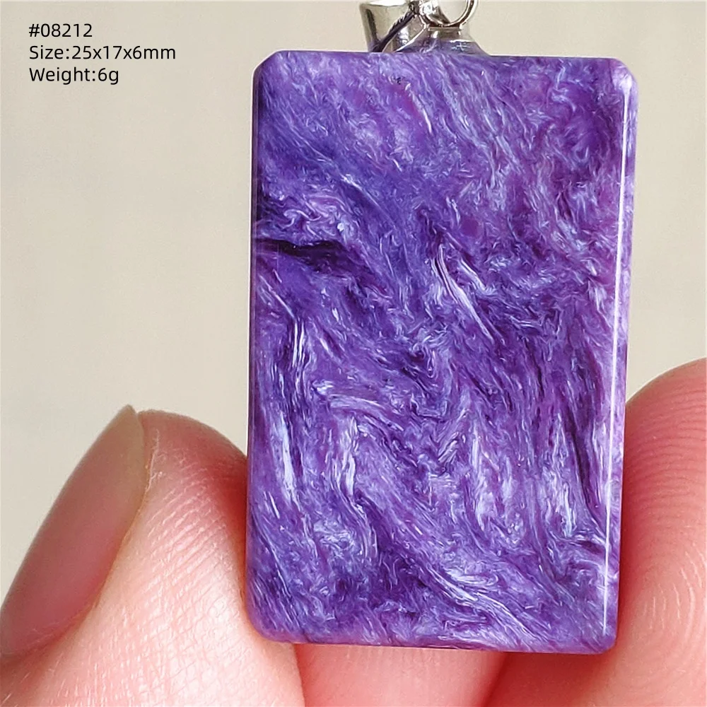 

Кулон из натурального чароита, ювелирные изделия, прямоугольный драгоценный камень, Россия, фиолетовый чароит, женские и мужские модные бусины, ювелирные изделия AAAAA