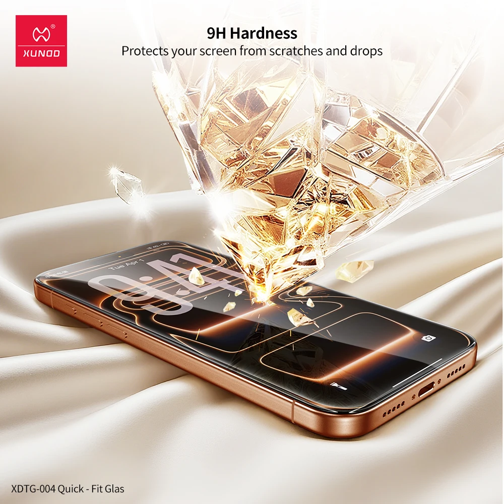 Xundd واقي شاشة من الزجاج المقسى لهاتف iPhone 17 Pro Max لهاتف iPhone 17 Air 17 Pro مضاد للخدش تغطية كاملة سريع التركيب