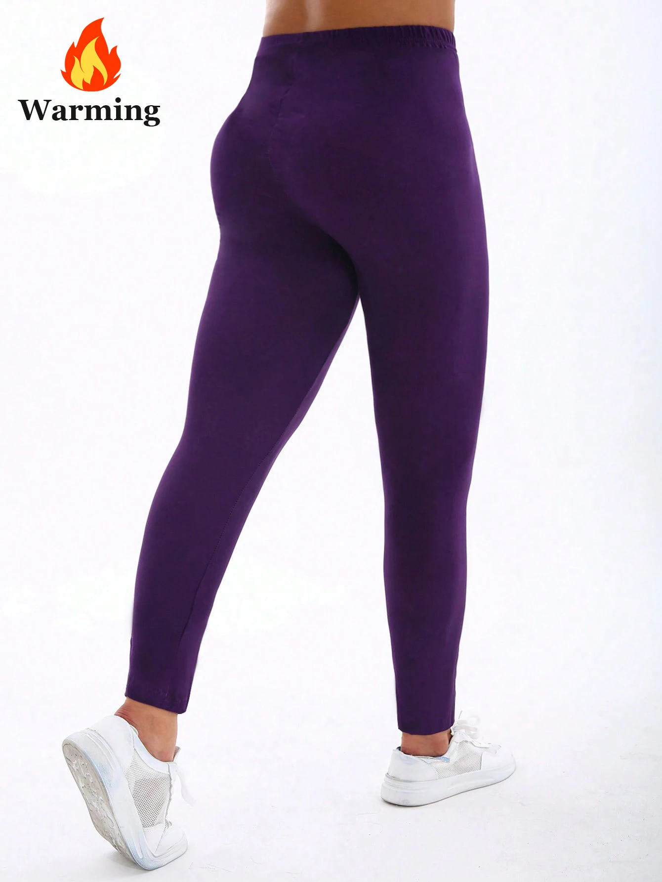 Leggings gruesos de terciopelo negro para mujer, pantalones ajustados cálidos elásticos informales a la moda para ejercicio y deportes, Otoño Invierno ﻿