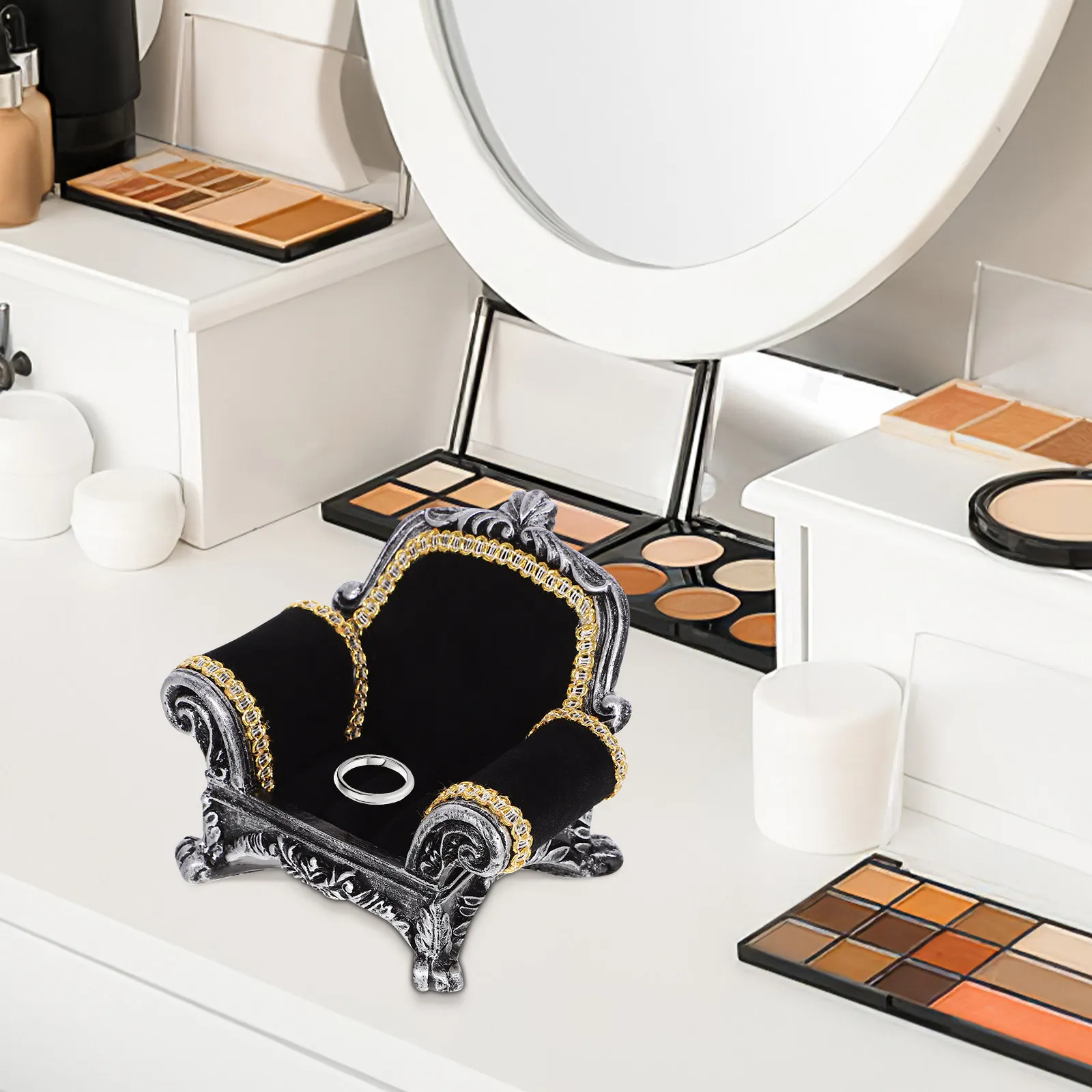 

Sofa Shape Ring Holder Jewelry Display Stand for Earrings Necklaces Bracelets Rings Small Jewelry Storage Dressing Table Decor