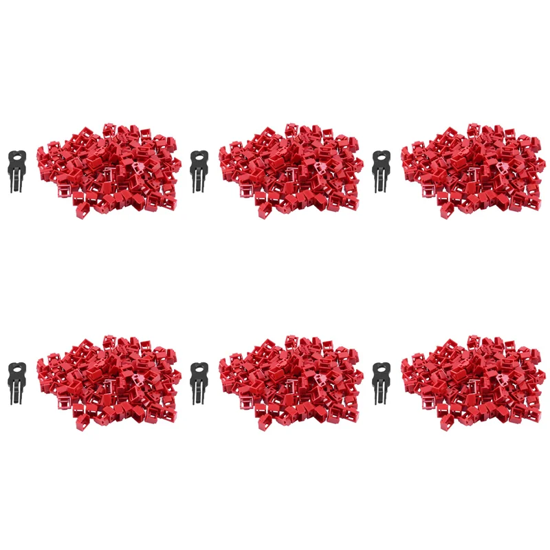 AA49 600 قطعة الأحمر RJ45 ميناء إيثرنت LAN Hub مكافحة غطاء غبار التوصيل غطاء Blockout حامي مع قفل الملكية ومفتاح
