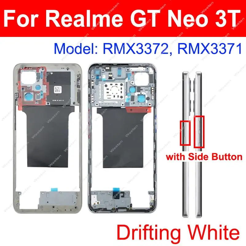 Middle Housing For Realme GT2 GT NEO 2 Neo 3T Middle Frame Housing Bezel Case Cover Holder with Side Buttons Parts